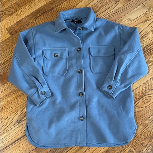 Forever 21 Jackets & Blazers - Forever 21 Charcoal Blue Button Coat